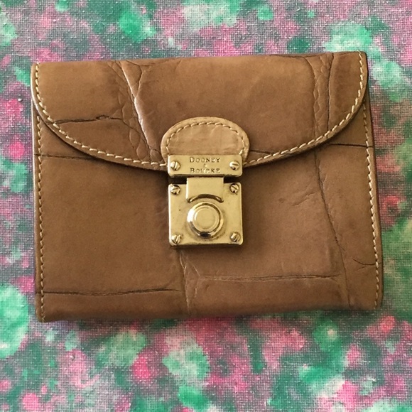 Dooney & Bourke Handbags - Dooney & Bourke Cron Vintage Leather Wallet Brown